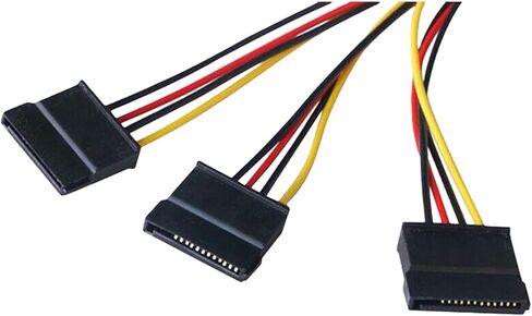 1pc IDE 4 Pin Male to 3 X Serial ATA SATA Female Splitter HDD Power Adapter Connector Cable Cord 20cm in Saudi Arabia