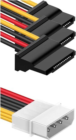 1pc IDE 4 Pin Male to 3 X Serial ATA SATA Female Splitter HDD Power Adapter Connector Cable Cord 20cm in Saudi Arabia