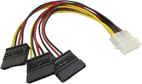 1pc IDE 4 Pin Male to 3 X Serial ATA SATA Female Splitter HDD Power Adapter Connector Cable Cord 20cm in Saudi Arabia