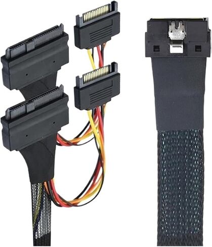 PCI-E Slimline S/AS SFF-8654 8I إلى SFF-8639 U.2 NVME SSD مع نقل البيانات عالية السرعة SATA (كما هو موضح 0.5 متر) in Saudi Arabia