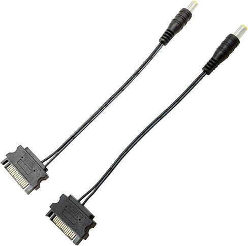DC pl-UG to SATA 12V / 5V Cable 5.5mm X 2.1mm Barrel pl-UG Power Adapter from an ATX Power Supply 15Pin SATA Power Connection18cm(12V) in Saudi Arabia