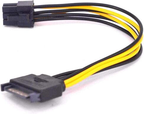 15pin Male SATA Power to 6pin Male Adapter Cable for Video GPU Card 15 Pin SATA Power Supply Cable Miner Mining in Saudi Arabia