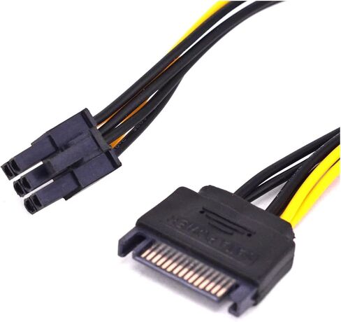15pin Male SATA Power to 6pin Male Adapter Cable for Video GPU Card 15 Pin SATA Power Supply Cable Miner Mining in Saudi Arabia