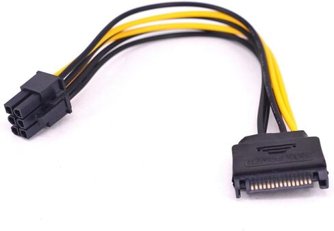 15pin Male SATA Power to 6pin Male Adapter Cable for Video GPU Card 15 Pin SATA Power Supply Cable Miner Mining in Saudi Arabia