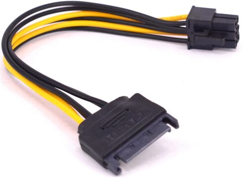 15pin Male SATA Power to 6pin Male Adapter Cable for Video GPU Card 15 Pin SATA Power Supply Cable Miner Mining in Saudi Arabia