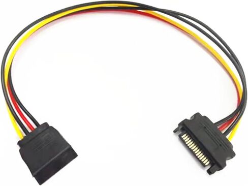 1Pc 15 Pin SATA Male to Female 15 Pin 15P SATA Adapter Power Extension Cable Wire Cord 0.2M 30cm 0.5M 1M(0.5M) in Saudi Arabia