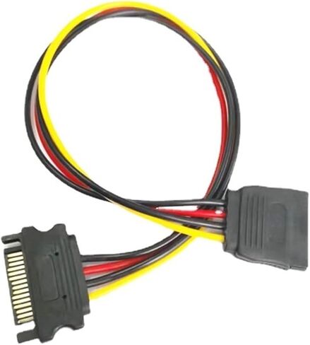 1Pc 15 Pin SATA Male to Female 15 Pin 15P SATA Adapter Power Extension Cable Wire Cord 0.2M 30cm 0.5M 1M(0.5M) in Saudi Arabia