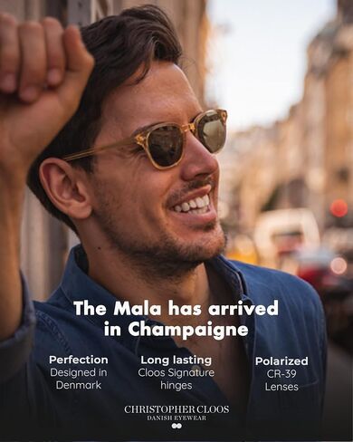 Christopher Cloos - Mala On The Rocks - Round Polarized Sunglasses for Men & Women with Case - Trendy Sun UV Protection Glasses - Unisex in Saudi Arabia