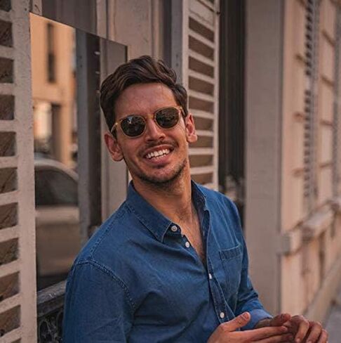 Christopher Cloos - Mala On The Rocks - Round Polarized Sunglasses for Men & Women with Case - Trendy Sun UV Protection Glasses - Unisex in Saudi Arabia