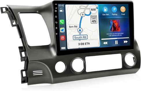 Double Din Car Stereo Radio for Honda Civic 2006-2011 with Wireless Carplay Android Auto, 10 Inch IPS Touchscreen 2G+32G Android 13 Car Audio Receiver GPS Navi WiFi Bluetooth SWC BT FM Backup Camera in Saudi Arabia