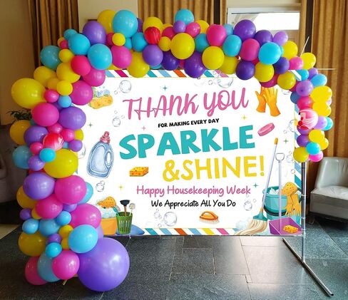 Housekeeping Week Backdrop Thank You for All You Do Party Decorations Banner Housekeeping Appreciation Week Photo Background (7x5FT（210x150cm）) in Kuwait