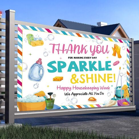 Housekeeping Week Backdrop Thank You for All You Do Party Decorations Banner Housekeeping Appreciation Week Photo Background (7x5FT（210x150cm）) in Kuwait