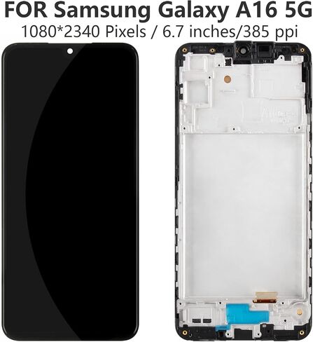 A-MIND LCD Screen Replacement for Samsung Galaxy A16 5G SM-A166B SM-A166P SM-A166E OLED LCD Display Touch Screen Digitizer Display Assembly Repair Kit - Black with Frame(Big Size,Not For 4G) in Saudi Arabia
