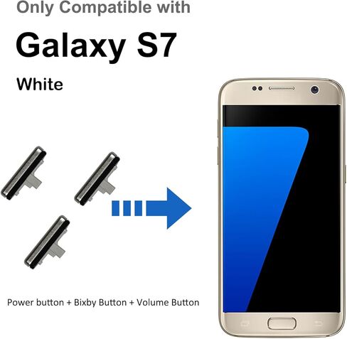 Power On Off Volume Button Key Replacement for Galaxy S7 Repair Part, with Toolkit (White) in Kuwait