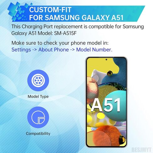 بالنسبة إلى Samsung Galaxy A51 ، استبدال منفذ الشحن USB Dock Dock Type-C cable cable flex مع إصلاح منفذ الميكروفون Mic. in Kuwait