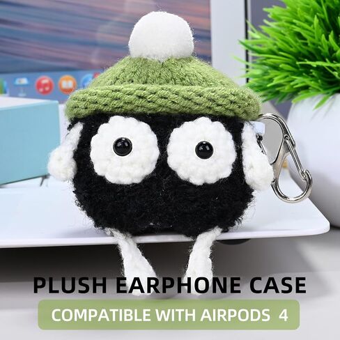 غطاء علبة أفخم متوافق مع Apple Airpods 4 Cartoon Cartoon Cartoon Function Funny Cute Cute Counts (HBG+Sky Blue ، for AirPods 4) in Kuwait