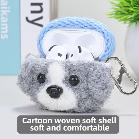 غطاء علبة أفخم متوافق مع Apple Airpods 4 Cartoon Cartoon Cartoon Function Funny Cute Cute Counts (HBG+Sky Blue ، for AirPods 4) in Kuwait