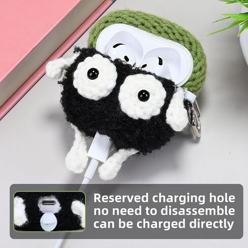 غطاء علبة أفخم متوافق مع Apple Airpods 4 Cartoon Cartoon Cartoon Function Funny Cute Cute Counts (HBG+Sky Blue ، for AirPods 4) in Kuwait