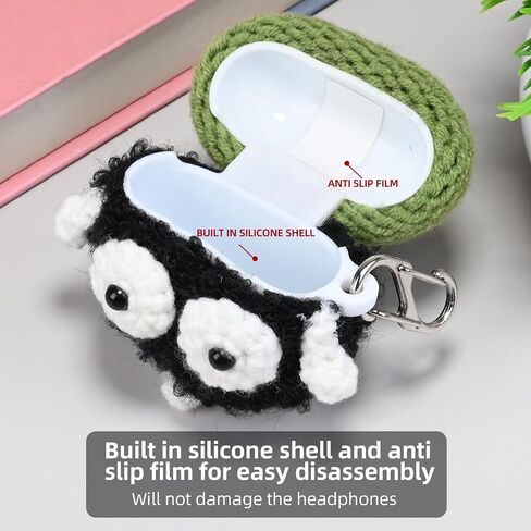 غطاء علبة أفخم متوافق مع Apple Airpods 4 Cartoon Cartoon Cartoon Function Funny Cute Cute Counts (HBG+Sky Blue ، for AirPods 4) in Kuwait