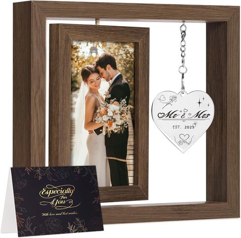 Wedding Gifts for Couples 2024, Bridal Shower Gifts, Bride gifts, Rotating Wedding Picture Frame 4x6, Engagement Gifts for Couples, Mr and Mrs Gifts, Couple Gifts, Bachelorette Gifts for Bride in Saudi Arabia