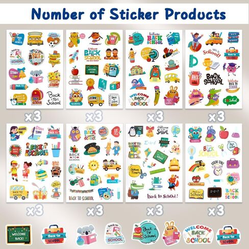 372pcs حزمة ملصقات المعلمين بالجملة ، 24 ورقة ملونة تحفيزية وموضوعية ملصقات للمكافآت الفصول الدراسية ، سجل القصاصات ، طلاب المراهقين الصغار ، وأجهزة الكمبيوتر المحمولة الزجاجات. in Kuwait