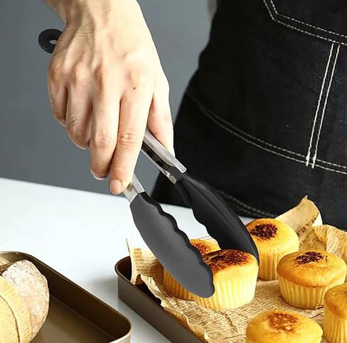 أدوات المطبخ السيليكون المصغرة مجموعة أدوات طهي سوداء من 6 قطع ، وأدوات طهي آمنة للأطفال ، وسفر ، أواني المطبخ الصغيرة مجموعة للتخييم و RV in Saudi Arabia