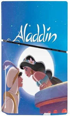 ألعاب Skinit Scenit Gaming متوفرة مع وحدة التحكم PS5 Slim Disk - Disney Aladdin المرخصة رسميًا والأميرة Jasmine Kiss Design in Saudi Arabia