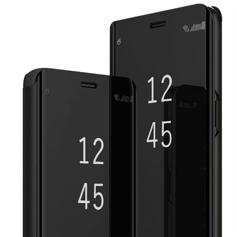 Galaxy S25 Case Compatible with Samsung Galaxy S25 5G Cell Phone Case with Kickstand, PU Leather Clear View Mirror Flip Cover Shockproof Anti-Scratch Protective Cover for Samsung S25, 2025 (Black) in Saudi Arabia