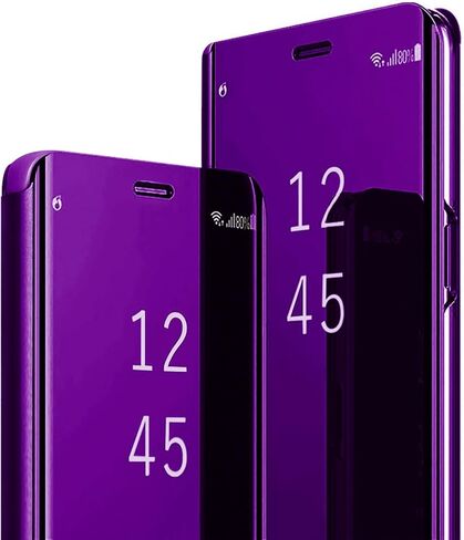 حالة Galaxy S25 متوافقة مع Samsung Galaxy S25 5G علبة الهاتف الخليوي مع Kickstand ، Pu Leather Clear View Mirror Flip Cover Cover مقاومة للصدمات المضادة للخلع لـ Samsung S25 ، 2025 (أسود) in Saudi Arabia