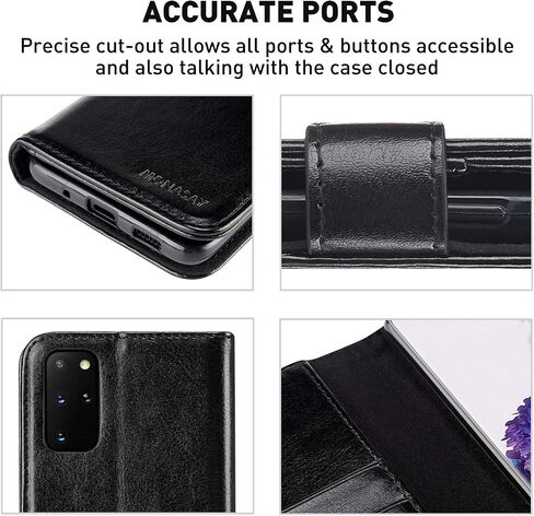 حالة محفظة Monasay متوافقة مع Galaxy S20+ Plus 5G ، 6.7 بوصة ، [واقي شاشة متضمن] Flip Folio Leather Plost Wover مع حامل بطاقة الائتمان ، بني in Kuwait