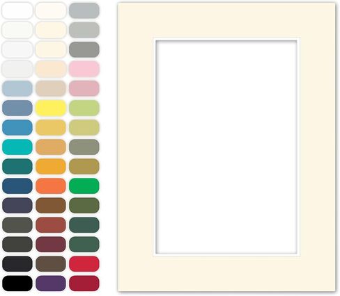 Poster Master Warm White Matboard – 4-Ply Acid-Free Picture Mat Board with 45° Beveled Cut, Made in USA, Custom Cut to Any Size, 1/16" Thickness for Framing & Displays in Kuwait