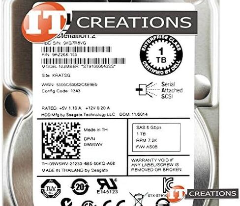 Dell 9RZ268-150 - 1TB 7.2K SAS 6G 2.5IN SFF HDD W/R Series Tray - New Pull in Kuwait