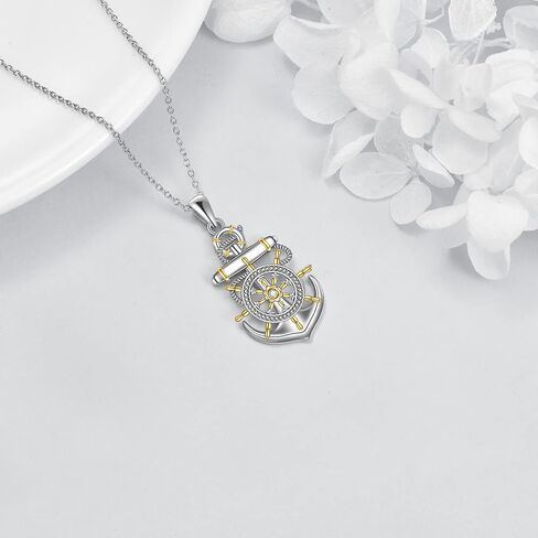 YAFEINI Anchor Necklaces Tree of Life Pendant Necklace 925 Sterling Silver Chain Vintage Jewelry Gifts For Women Girls Mom Mother Daughter in Saudi Arabia