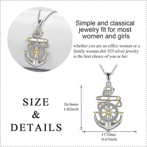 YAFEINI Anchor Necklaces Tree of Life Pendant Necklace 925 Sterling Silver Chain Vintage Jewelry Gifts For Women Girls Mom Mother Daughter in Saudi Arabia