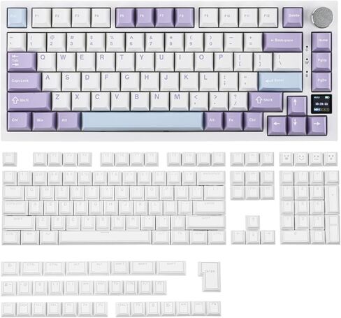 Epomaker AK820 Pro 75 ٪ لوحة مفاتيح ميكانيكية لاسلكية+Glintrix PBT تألق من خلال الكبسولة المفاتيح in Saudi Arabia