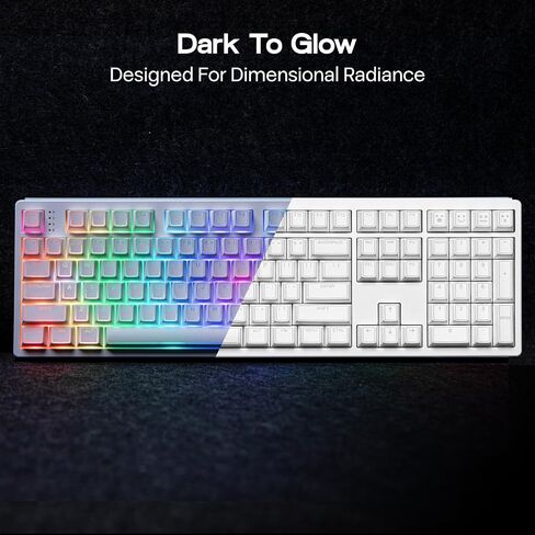 Epomaker AK820 Pro 75 ٪ لوحة مفاتيح ميكانيكية لاسلكية+Glintrix PBT تألق من خلال الكبسولة المفاتيح in Saudi Arabia