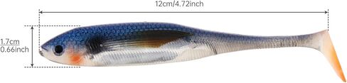 2pcs Fishing Soft Lure Plastic Bait, Swimbaits Artificial Bait, Minnow Lures for Bass Pike Trout Perch Fishing Accessory in Saudi Arabia