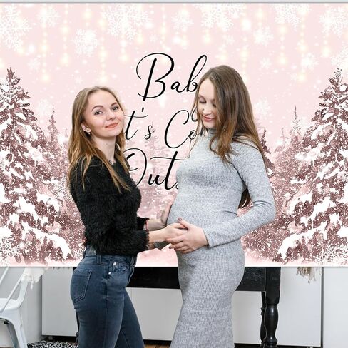 Avezano Baby It's Cold Outside Backdrop Winter Baby Shower Photo Background Props Winter Wonderland Party Decoration Winter Snowflakes Newborn Photo Photo Banner (Blue, 7x5ft) in Kuwait