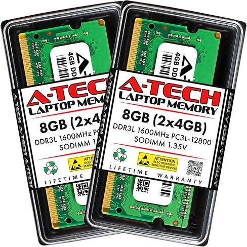 A-Tech 16GB Kit (2x8GB) RAM لـ Dell Inspiron 3459 ، 3559 ، 5457 ، 5459 ، 5557 ، 5559 ، 5759 ، 7559 laptop | DDR3/DDR3L 1600MHz PC3L-12800 SODIMM 2RX8 in Kuwait