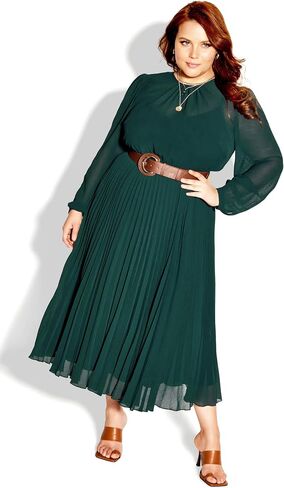 City Chic Plus Size Dress Love Pleat, in Jade, Size, S in Saudi Arabia