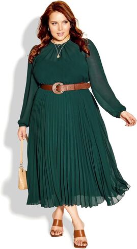 City Chic Plus Size Dress Love Pleat, in Jade, Size, S in Saudi Arabia