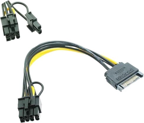 SATA 15PIN to 8Pin 6+2 Cable Splitter Graphics Card Power Line Video Card Converter Wire Adapter GPU 6PIN+2PIN Extend Cord in Saudi Arabia