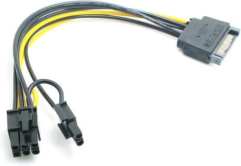 SATA 15PIN to 8Pin 6+2 Cable Splitter Graphics Card Power Line Video Card Converter Wire Adapter GPU 6PIN+2PIN Extend Cord in Saudi Arabia