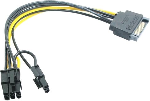 SATA 15PIN to 8Pin 6+2 Cable Splitter Graphics Card Power Line Video Card Converter Wire Adapter GPU 6PIN+2PIN Extend Cord in Saudi Arabia