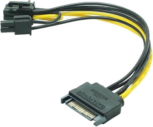 SATA 15PIN to 8Pin 6+2 Cable Splitter Graphics Card Power Line Video Card Converter Wire Adapter GPU 6PIN+2PIN Extend Cord in Saudi Arabia