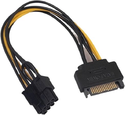 SATA 15PIN to 8Pin 6+2 Cable Splitter Graphics Card Power Line Video Card Converter Wire Adapter GPU 6PIN+2PIN Extend Cord in Saudi Arabia