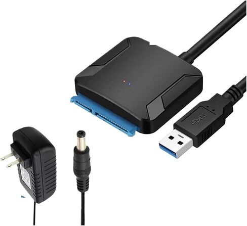 كابل محول SATA إلى USB3.0 لمدة 3.5/2.5 بوصة SSD HDD SATA III محول القرص الصلب دعم UASP مع محول الطاقة 12V (قابس الاتحاد الأوروبي) in Saudi Arabia