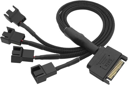 to 3 Pin 4 Pin Fan Sleeved Power Splitter Cable Adapter,15Pin SATA to 1/2/3/4/5 TX3 / TX4 12V PC Case Cooler Y Cord(SATA x 5 Port) in Saudi Arabia