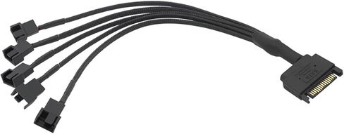 to 3 Pin 4 Pin Fan Sleeved Power Splitter Cable Adapter,15Pin SATA to 1/2/3/4/5 TX3 / TX4 12V PC Case Cooler Y Cord(SATA x 5 Port) in Saudi Arabia