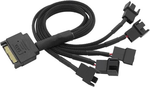 to 3 Pin 4 Pin Fan Sleeved Power Splitter Cable Adapter,15Pin SATA to 1/2/3/4/5 TX3 / TX4 12V PC Case Cooler Y Cord(SATA x 5 Port) in Saudi Arabia